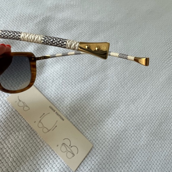 LOUIS VUITTON Damier Azur Charlotte Sunglasses Z0917W Tortoise Multi Pivot Flat - Picture 8 of 16